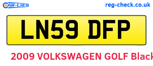 LN59DFP are the vehicle registration plates.