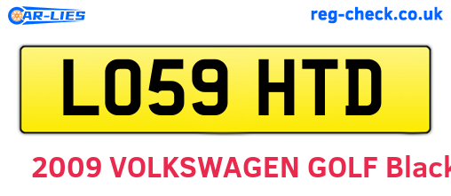 LO59HTD are the vehicle registration plates.