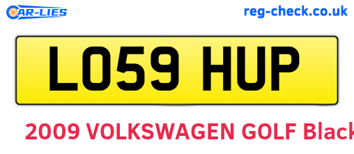 LO59HUP are the vehicle registration plates.