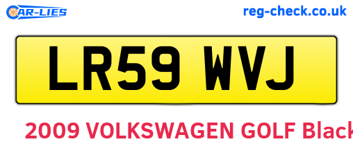 LR59WVJ are the vehicle registration plates.