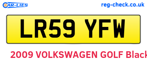 LR59YFW are the vehicle registration plates.