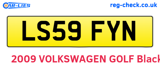 LS59FYN are the vehicle registration plates.