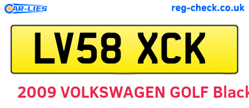 LV58XCK are the vehicle registration plates.