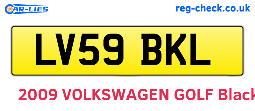 LV59BKL are the vehicle registration plates.