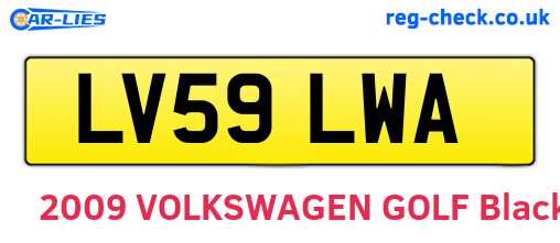 LV59LWA are the vehicle registration plates.