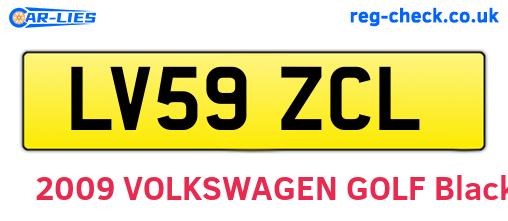 LV59ZCL are the vehicle registration plates.
