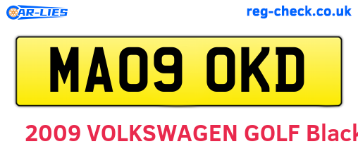 MA09OKD are the vehicle registration plates.