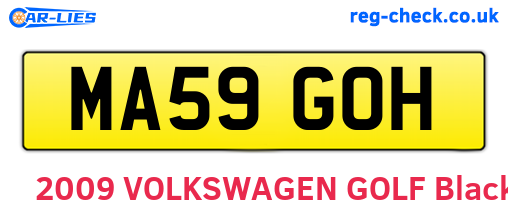 MA59GOH are the vehicle registration plates.