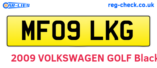 MF09LKG are the vehicle registration plates.