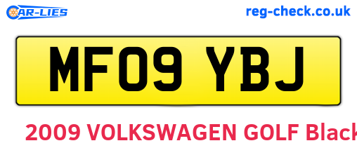 MF09YBJ are the vehicle registration plates.