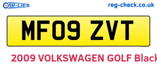 MF09ZVT are the vehicle registration plates.