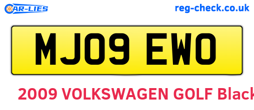 MJ09EWO are the vehicle registration plates.