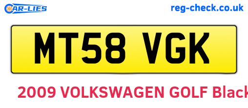 MT58VGK are the vehicle registration plates.