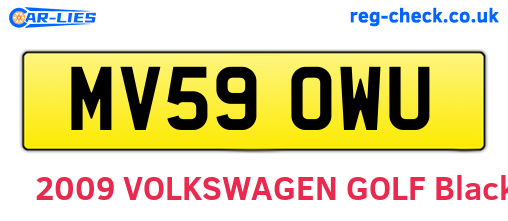 MV59OWU are the vehicle registration plates.