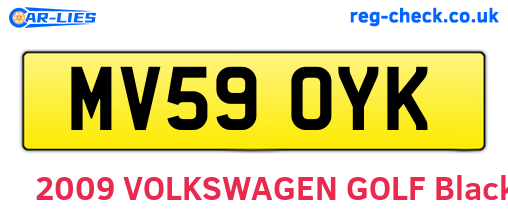 MV59OYK are the vehicle registration plates.