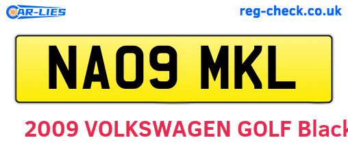 NA09MKL are the vehicle registration plates.