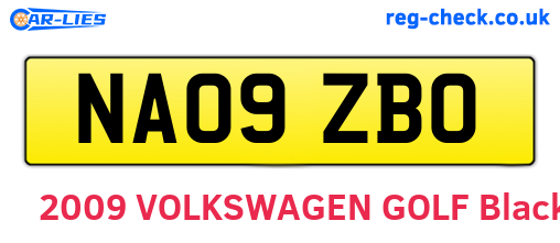 NA09ZBO are the vehicle registration plates.