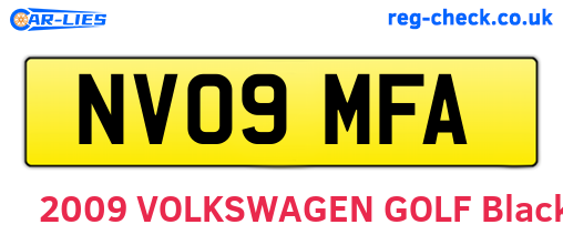 NV09MFA are the vehicle registration plates.