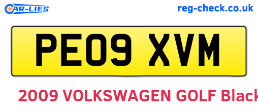 PE09XVM are the vehicle registration plates.