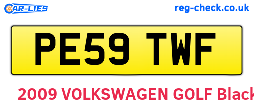 PE59TWF are the vehicle registration plates.