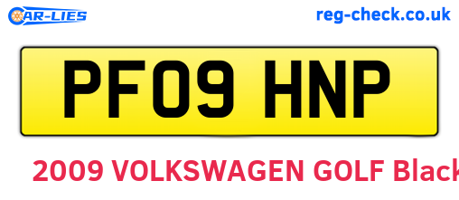 PF09HNP are the vehicle registration plates.