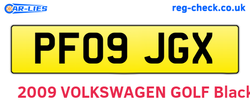 PF09JGX are the vehicle registration plates.