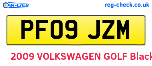 PF09JZM are the vehicle registration plates.
