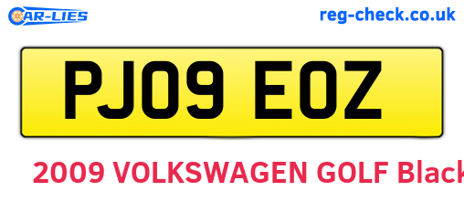 PJ09EOZ are the vehicle registration plates.