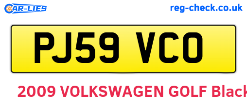 PJ59VCO are the vehicle registration plates.