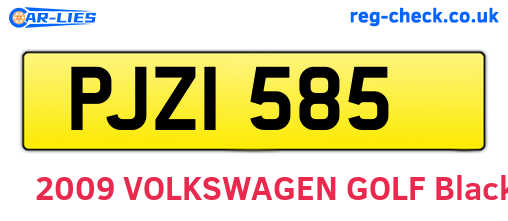 PJZ1585 are the vehicle registration plates.