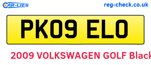 PK09ELO are the vehicle registration plates.