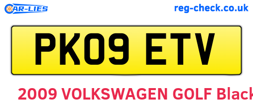 PK09ETV are the vehicle registration plates.