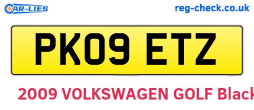 PK09ETZ are the vehicle registration plates.