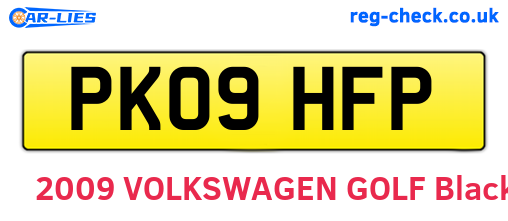 PK09HFP are the vehicle registration plates.