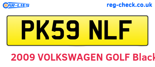 PK59NLF are the vehicle registration plates.