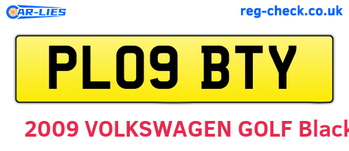 PL09BTY are the vehicle registration plates.
