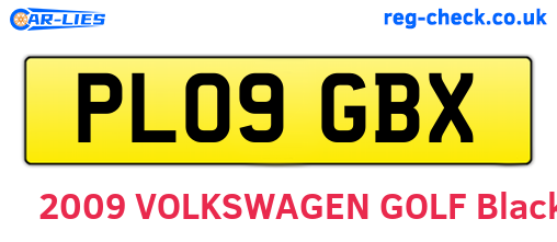 PL09GBX are the vehicle registration plates.
