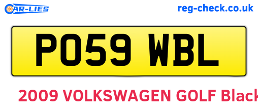 PO59WBL are the vehicle registration plates.