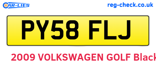 PY58FLJ are the vehicle registration plates.