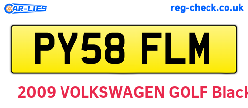 PY58FLM are the vehicle registration plates.