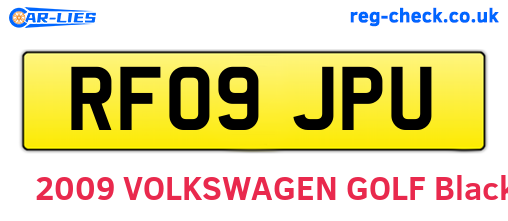 RF09JPU are the vehicle registration plates.