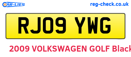 RJ09YWG are the vehicle registration plates.