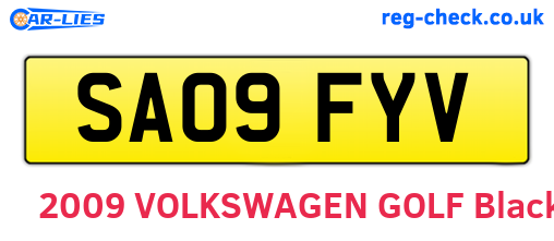 SA09FYV are the vehicle registration plates.