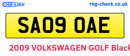 SA09OAE are the vehicle registration plates.