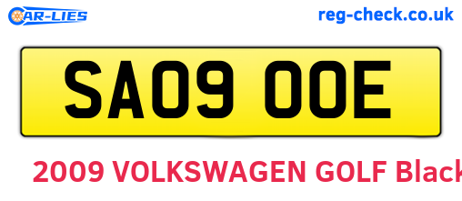 SA09OOE are the vehicle registration plates.