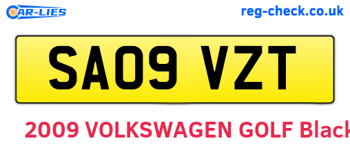 SA09VZT are the vehicle registration plates.