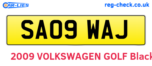 SA09WAJ are the vehicle registration plates.