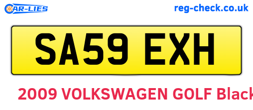 SA59EXH are the vehicle registration plates.