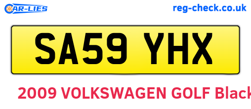 SA59YHX are the vehicle registration plates.