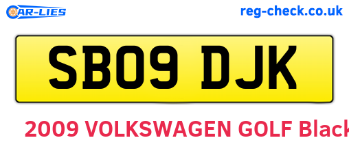 SB09DJK are the vehicle registration plates.